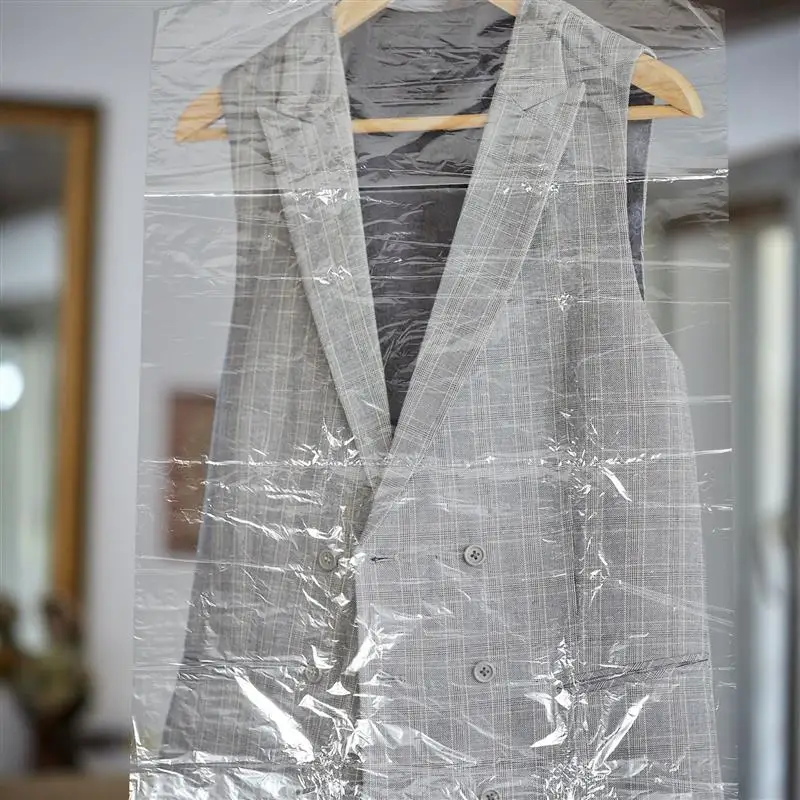 60x90cm Clothes Dust Cover Clear Plastic Garment Bags Disposable Dustproof Storage Bags for Home Shop Outdoor 5