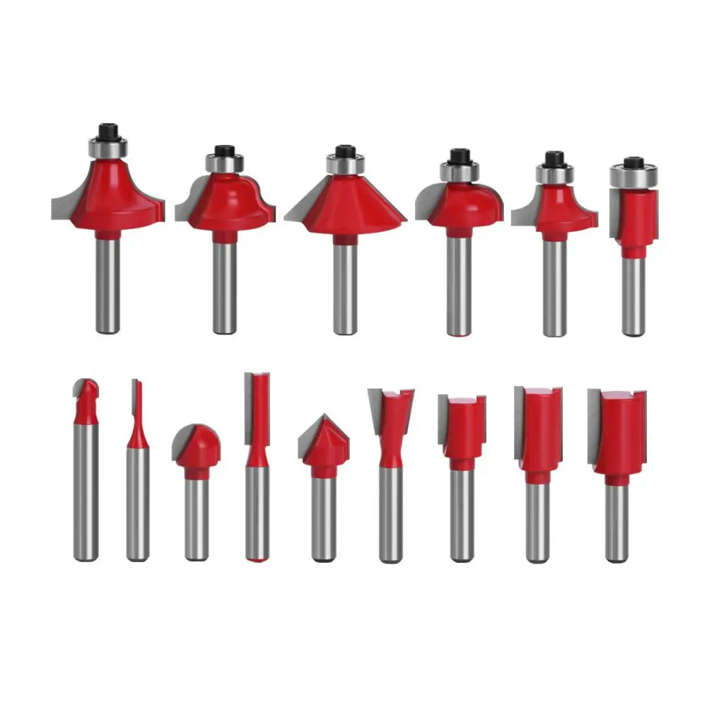 Wood Router Tool Electric Hand Trimmer 800W 15pcs Trim Router Bits Slotting Carving 1/4" Collets Woodworking Tool woodworking tools wood router