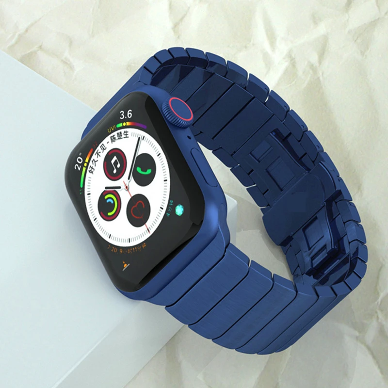 

watchbands for apple watch correa 6 5 7 band 45mm 44mm 41mm 40mm pulseira Stainless Steel Bracelet for iwatch SE 42mm 38mm strap