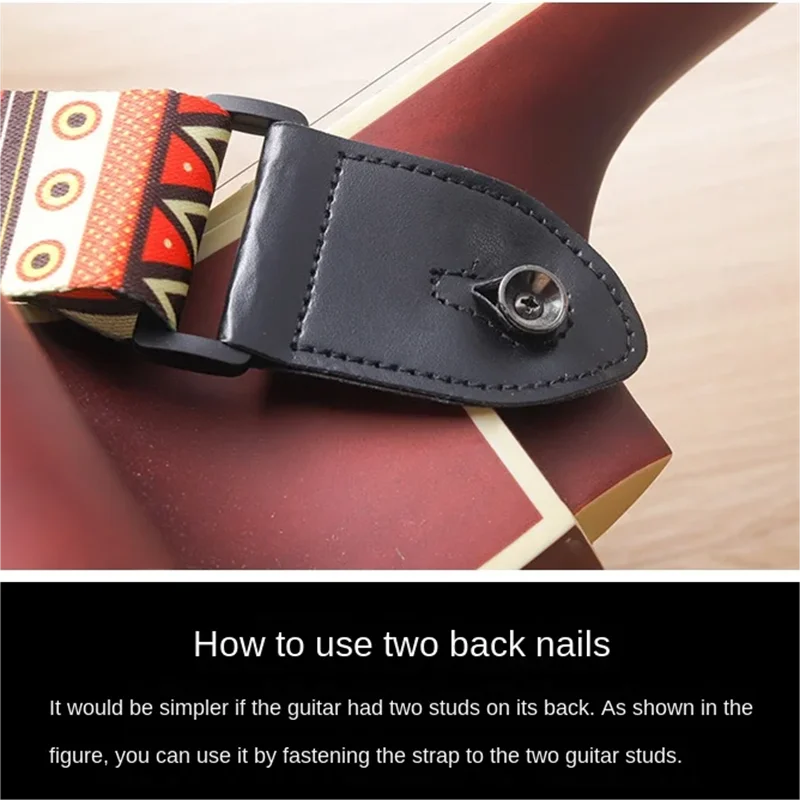 Vintage-Inspired Ethnic Guitar Strap – Adjustable Leather