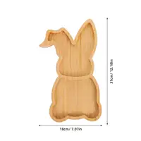 Rabbit Tray Easter Shaped Wooden Food Charcuterie Board Cheese Bunny Serving Child 2