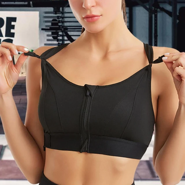 Women Front Zip Sports Bra Sports Bra High-strength Shockproof