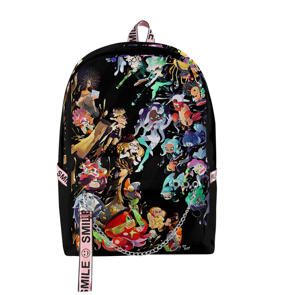 Popular Youthful School Bags Unisex Splatoon 3 Travel Bags 3D Print Oxford Waterproof Notebook Shoulder Backpacks
