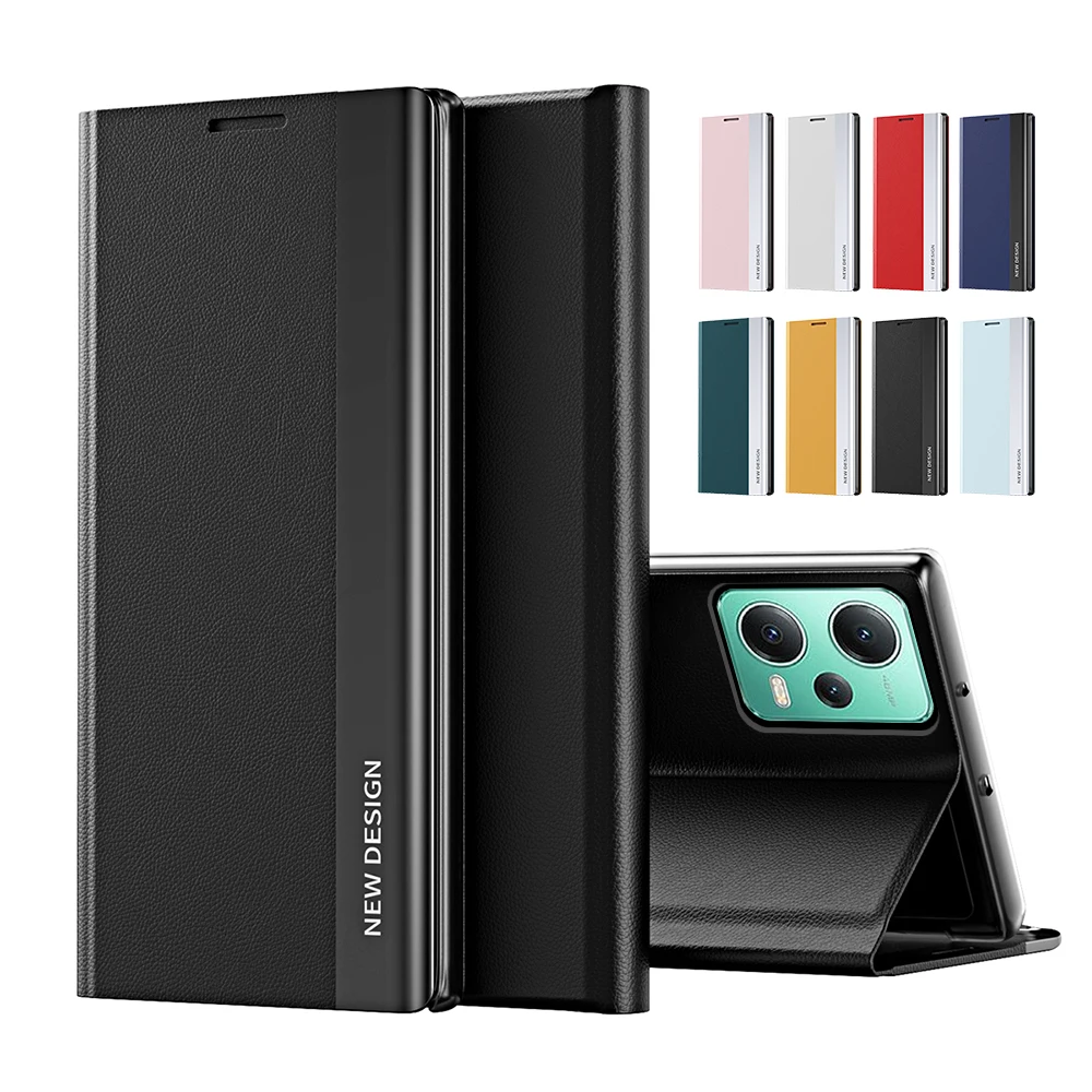 Luxury Leather Stand Flip Cover For Xiaomi Redmi Note 12 4G