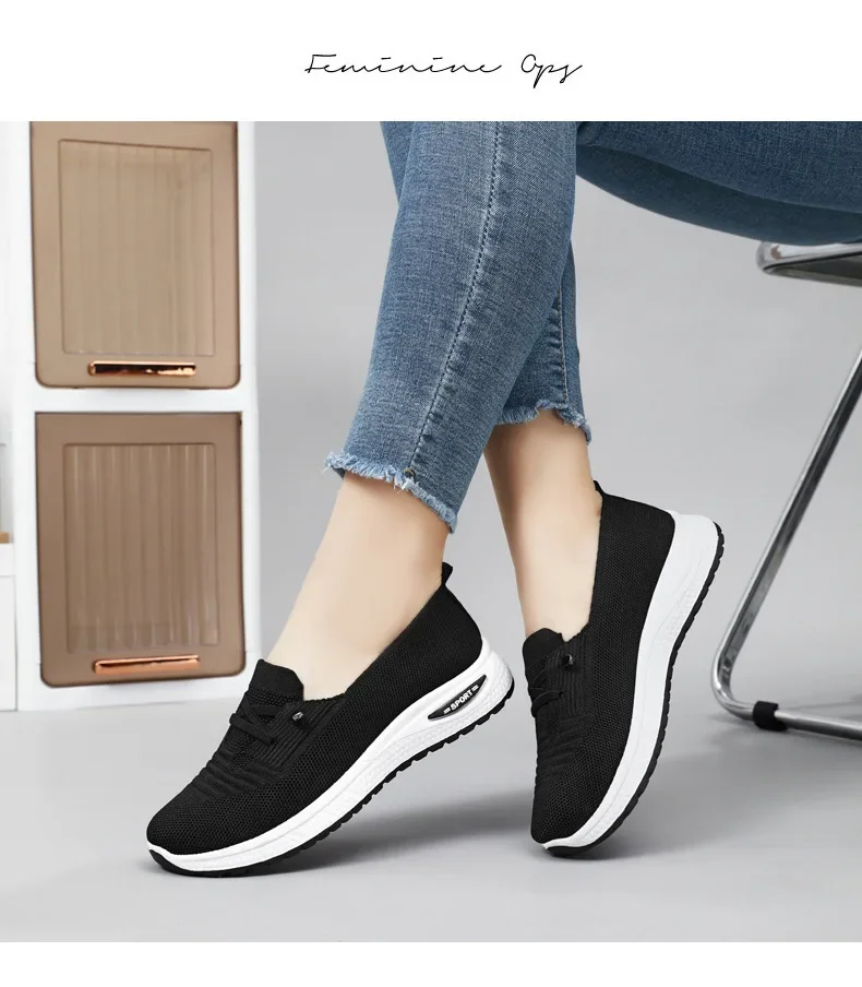 Womens Breathable Casual Walking Shoes - Fitness Flats in Pink Size 36-43