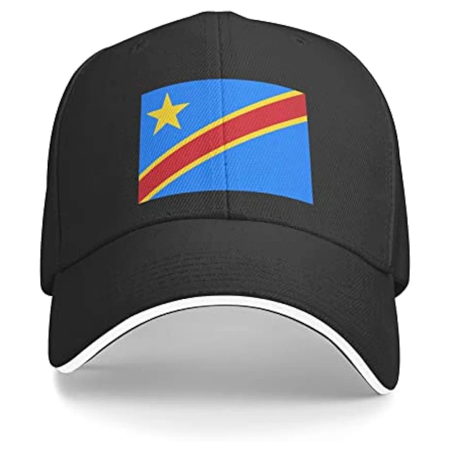 

Congo Flag Unisex Baseball Cap Fits Men Women Adjustable Dad Hat Sandwich Bill Cap