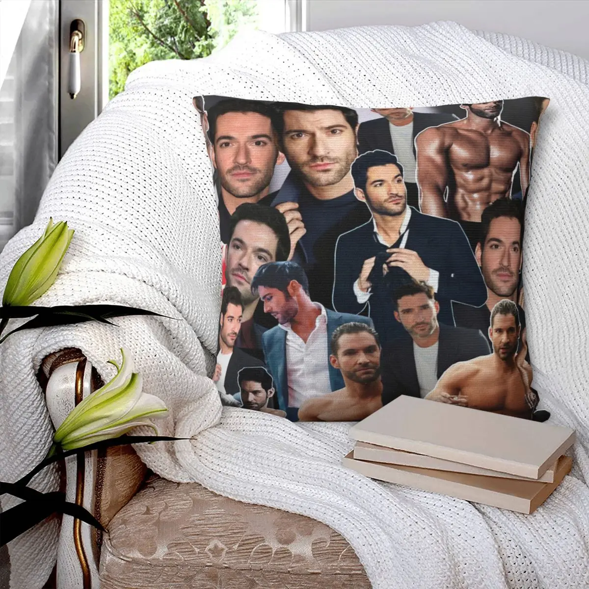 

Tom Ellis Photo Collage Pillowcase Printed Cushion Cover Sofa Waist Pillow Pillow Cover