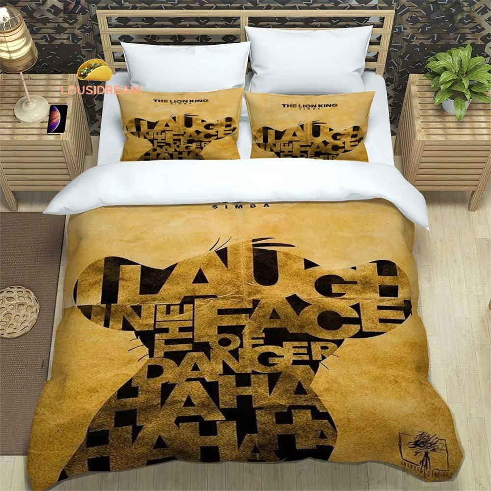 

T-The Lion King Cartoon Sheets Quilt Covers Bedding Dormitory Sheets Three-piece Bedding Set Three-piece Soft Warm Bedding Set