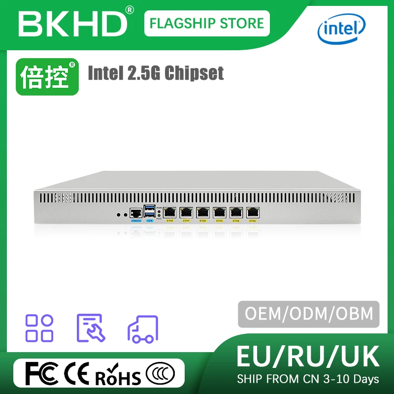 BKHD 1U Rackmount Server INTEL CELERON N5105 6LAN Bkhd 1u rackmount server intel celeron n5105 6lan