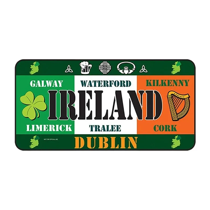 Vintage Tourism Country Poster Metal Sign - Retro License Plate Style Wall Art
