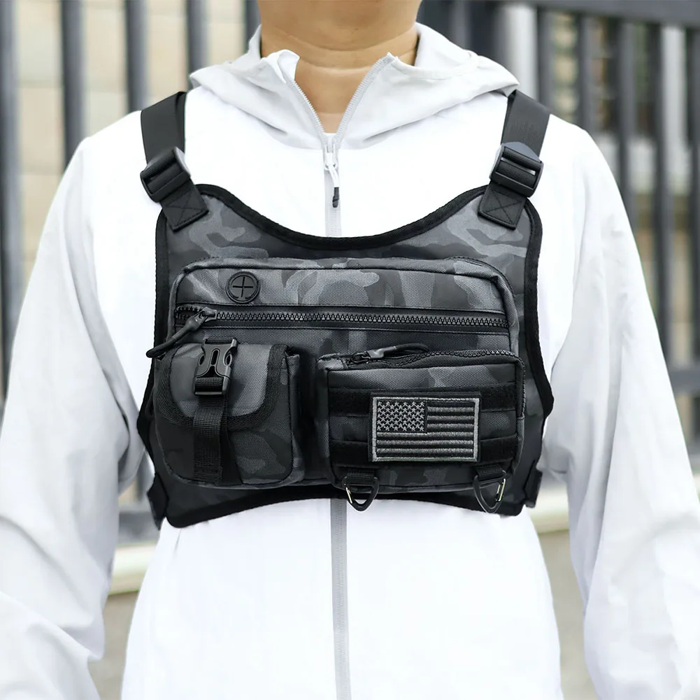 Running Vest Bag Adjustable Strap Fashion Sport Backpack Large Capacity Streetwear Chest Bag for Running Travel 5