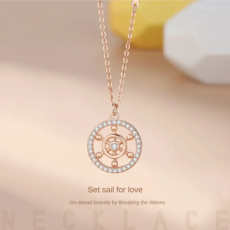 

S925 Sterling Silver 2024 New Zircon Lady Necklace Women Trend Light Luxury Couple Girl Valentine Day Collar Chain Jewelry Gift