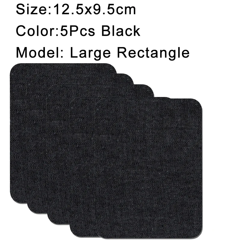 Denim Iron-On Patch Set: Self-Adhesive Blue Cotton Repair Patches