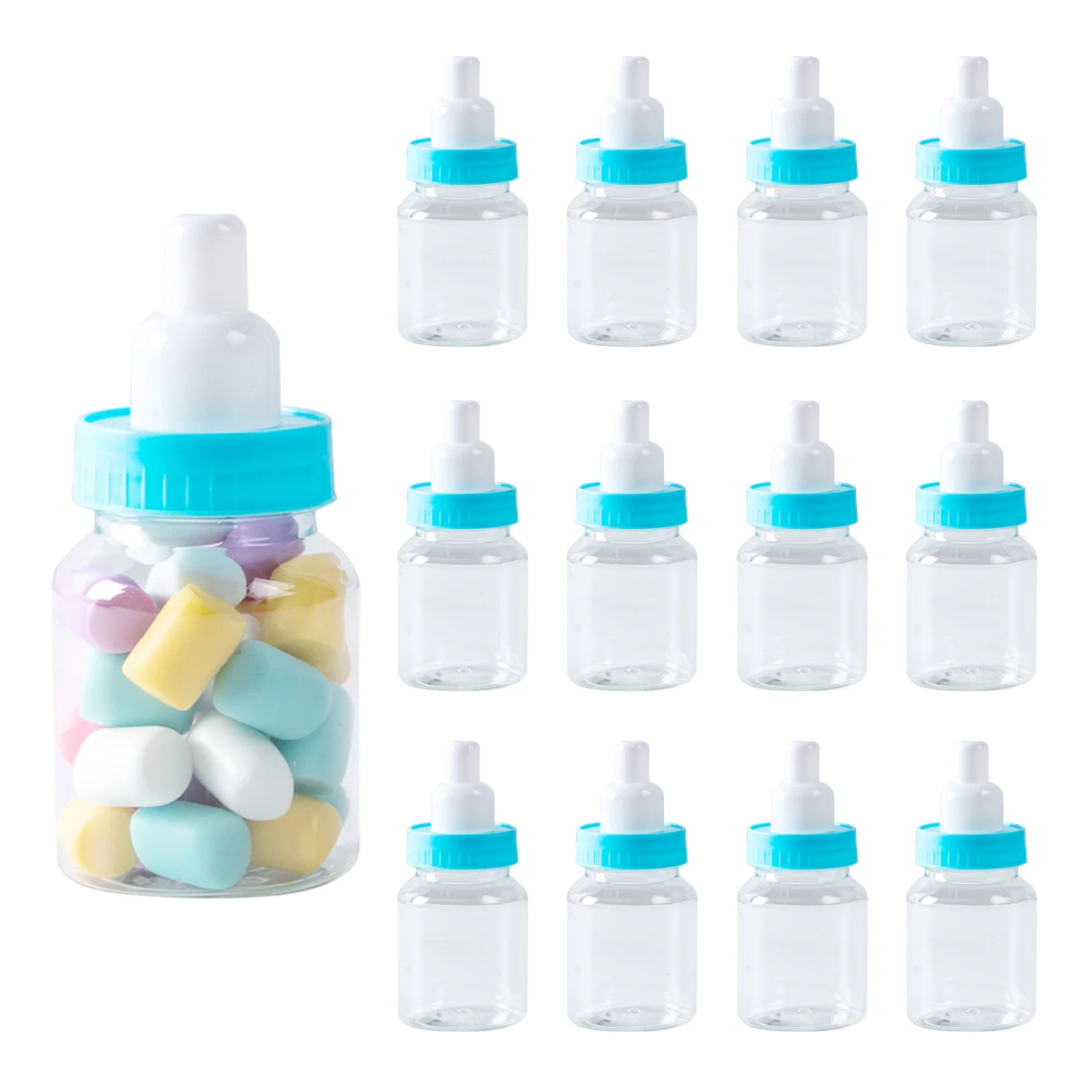 12/24Pcs Baby Shower Bottle Blue Pink Candy Gift Packaging Boxes Baby Shower Favors for Guests Birthday Gender Reveal Supplies 2
