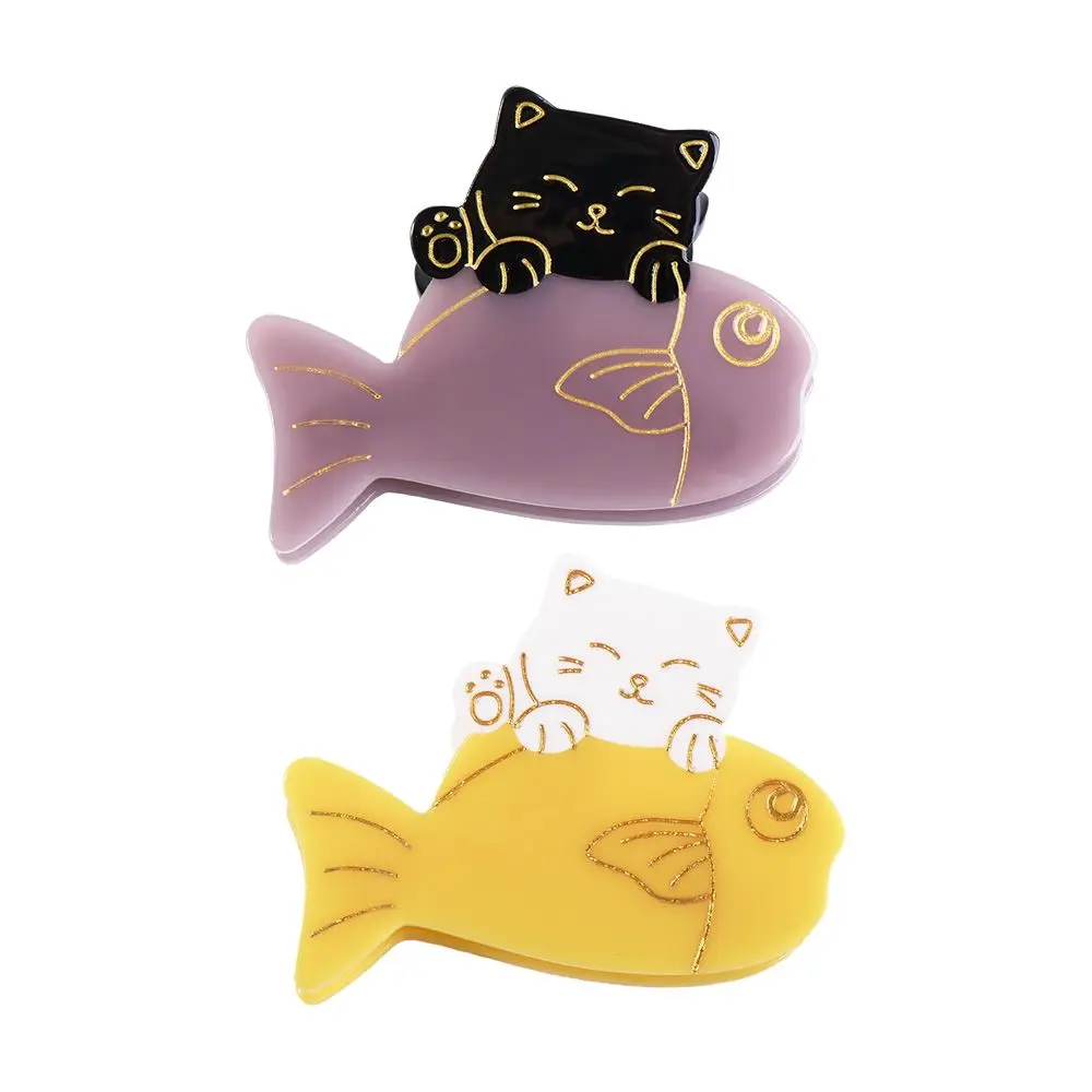 

Ponytail Holder Large Hairpins Fish Japanese Style Hairgrips Acetate Hair Claw Women Hair Clips Korean Shark Clip Cat