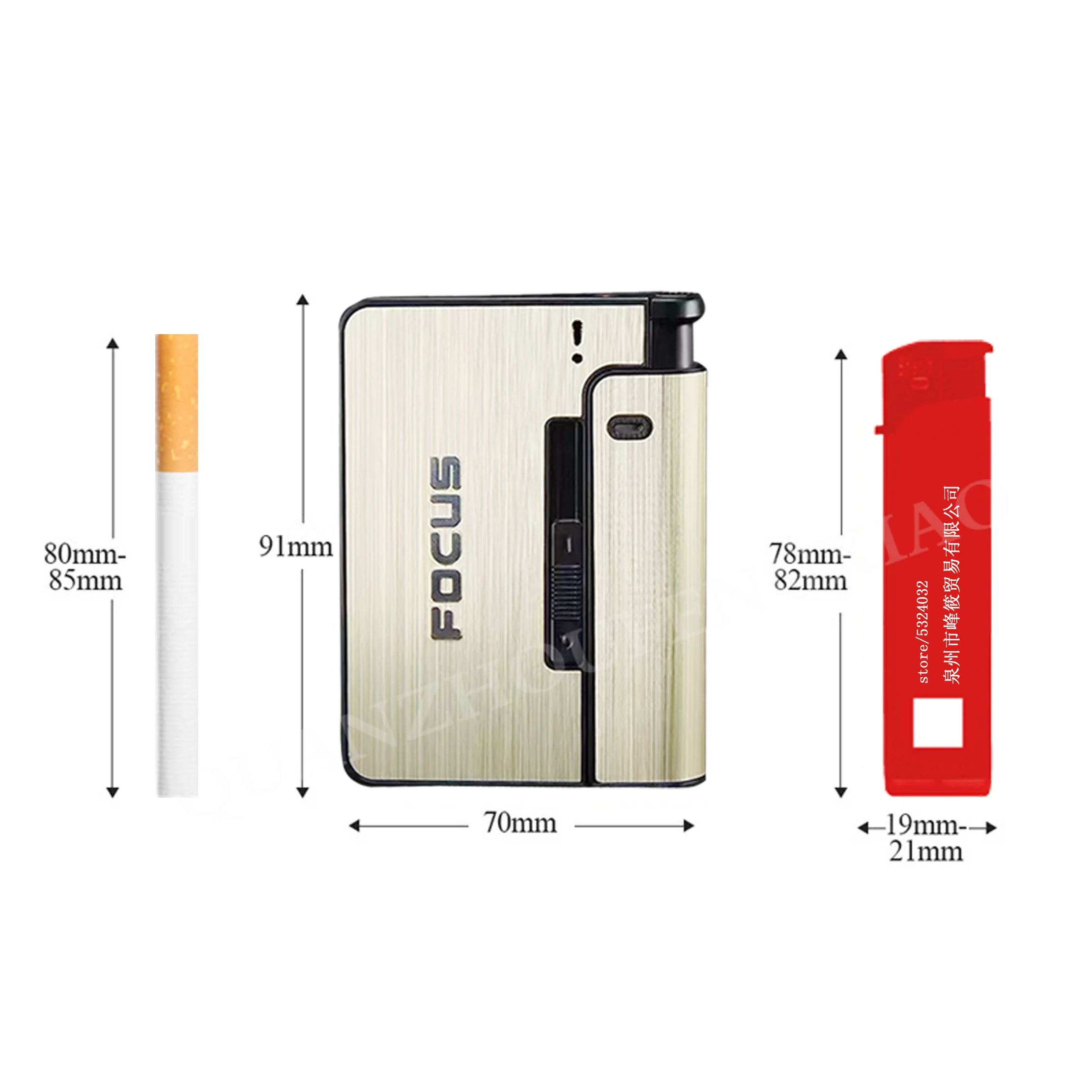 10PCS Portable Automatic Cigarette Case Holder For Men