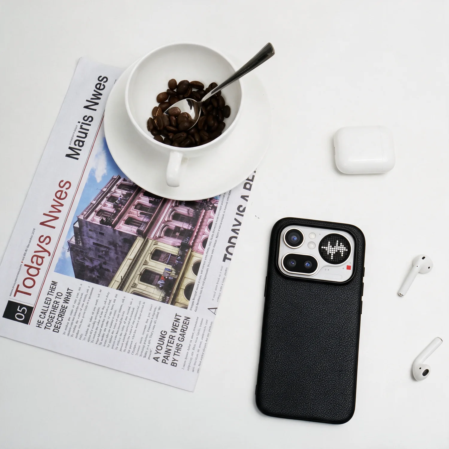 Luxury Genuine Leather Phone Case in Solid Color with Anti-fall Protection