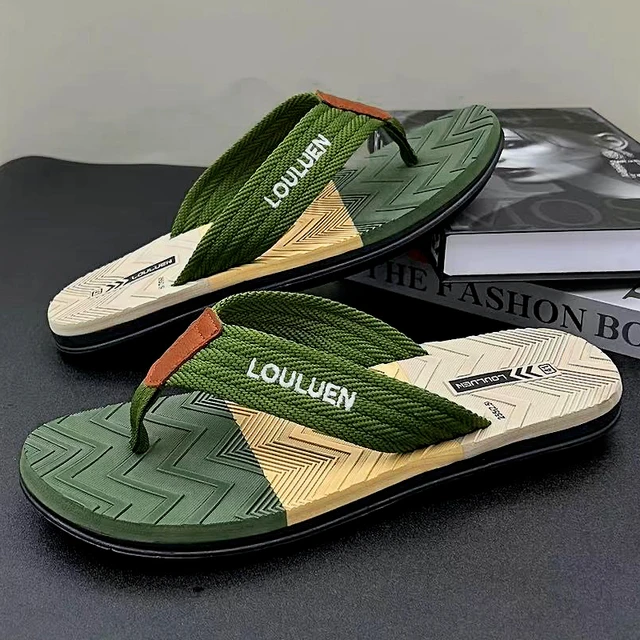 High Quality Brand Men Flip Flops Summer Beach Flip Flops Men Fashion Breathable Casual Men Beach Slippers Summer Outdoor As picture 06