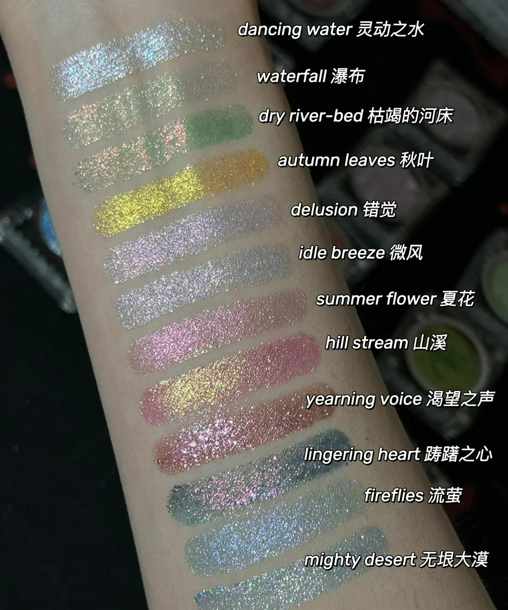 Shellwe Makeup Stray Birds Collectiodn Pressed Multichrome Flake Clear Eyeshadow Palette Duochrome