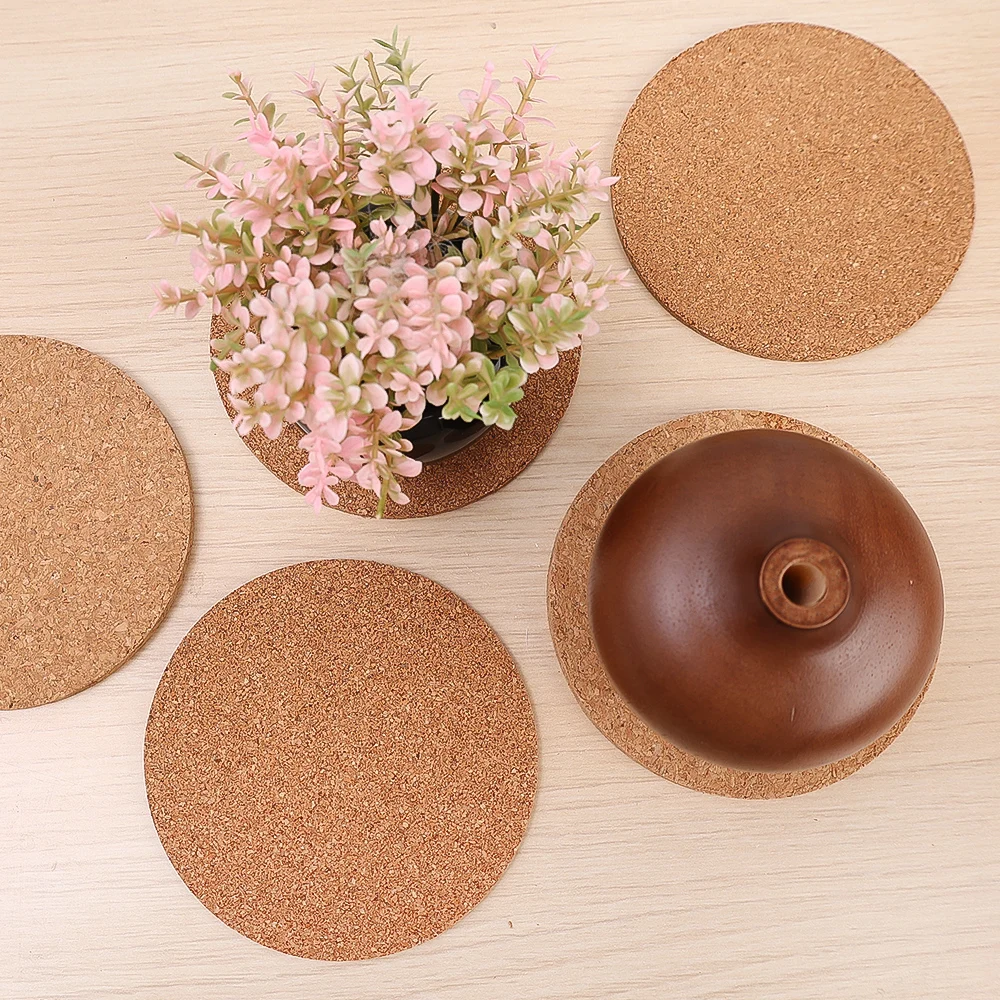 20/50Pcs Self-Adhesive Cork Coasters Sheets Squares Cork Mats Cork