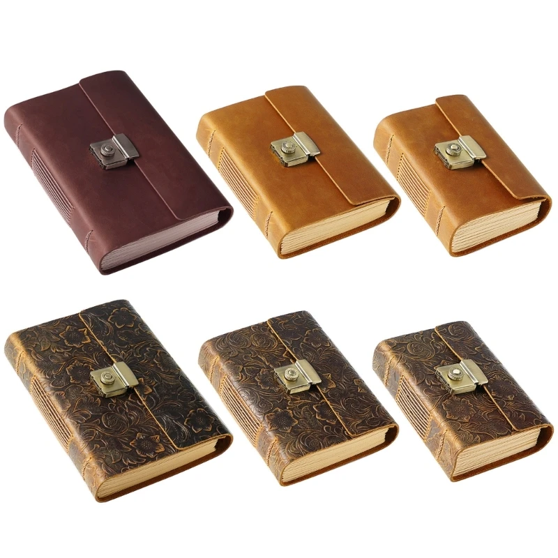 

New Antique Scrapbook Notepad Notebook Password Lock for Women Men