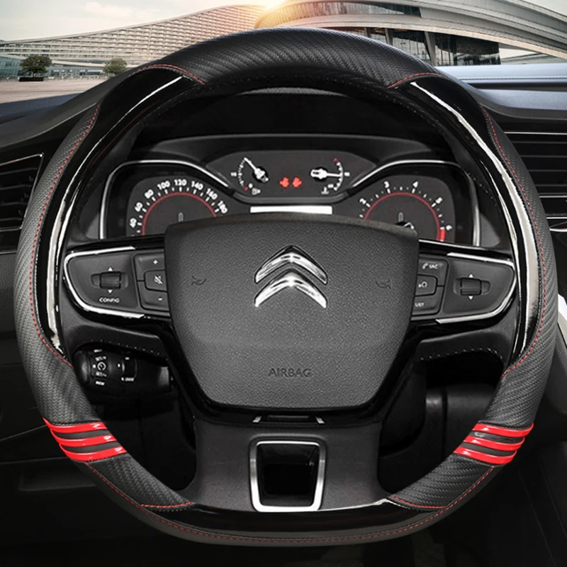 D Type Steering Wheel Cover For Citroen C3-Xr New Elysee C4 Sega 2014 - 2021 Spacetourer Picasso Ds3 Ds5 C3 Ii Iii 2009 - 2021