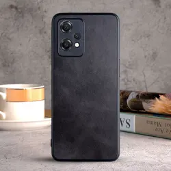 Luxury Vintage Leather Skin Phone Case - Elegant Protective Cover for OnePlus Nord CE Series (Black)