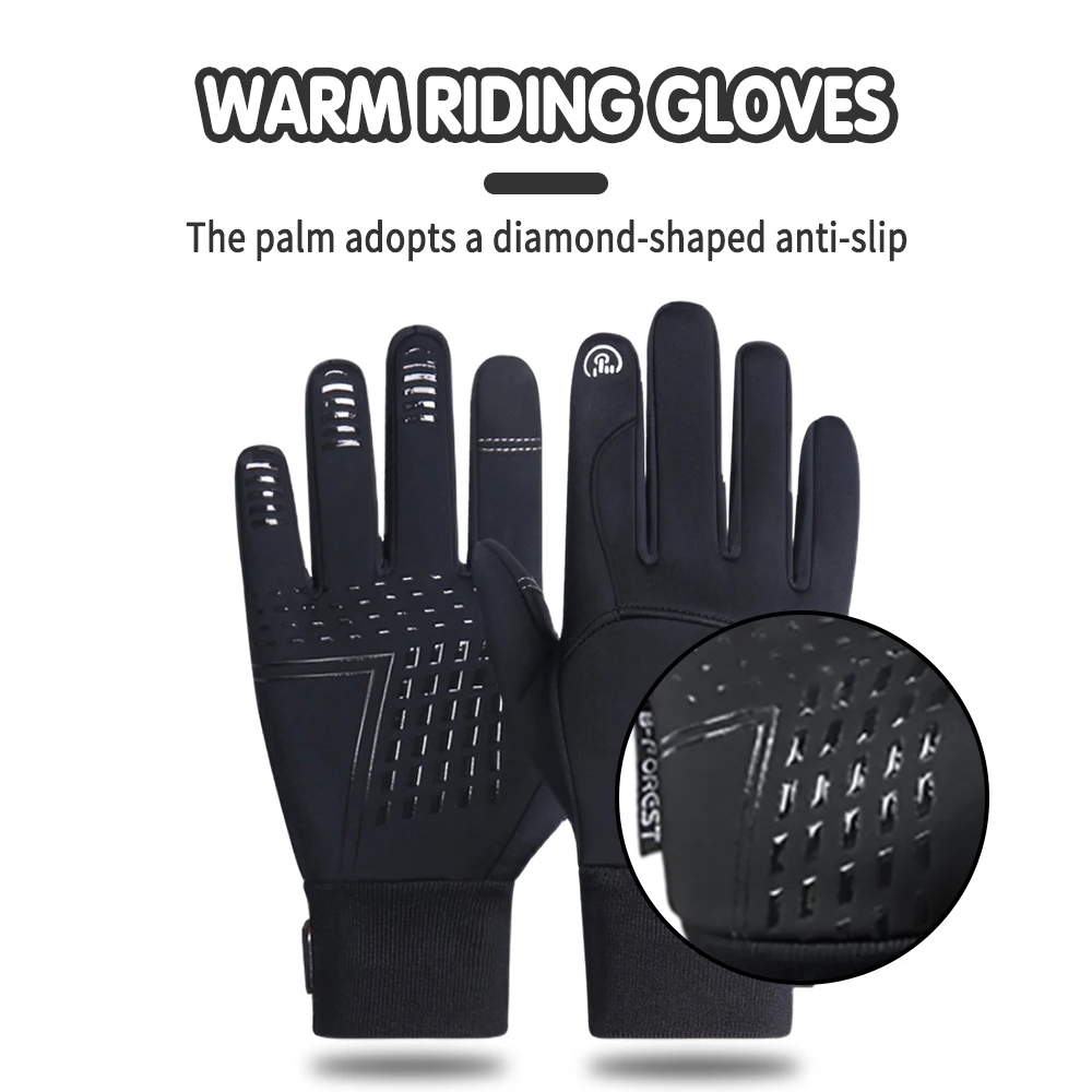 1/2/4PCS Cold-proof Ski Gloves Waterproof Winter Gloves Cycling Fluff Warm For Touchscreen Cold Weather Windproof Anti