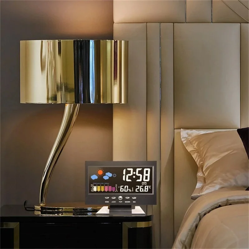 Lcd Digital Clock Weather Clock Digital Desk Clock Digital Clock Weather Station Display Mini Weather Clock Digital Table Clock Led Screen Digital Backlight Indoor Weather Station Snooze Alarm Clock Time/Date/Week/Alarm/Temp/Humidity/Weather/Snooze Display