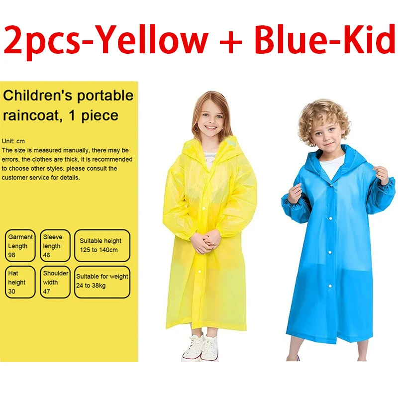 Children's Yellow Waterproof Raincoat Poncho
