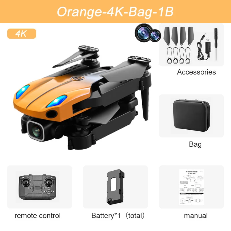 Drone KY907 4K Professional HD Dual Camera Obstacle Avoidance Quadcopter Organe Helicopter Plane Toys Aerial Photography Gift remote quadcopter RC Quadcopter