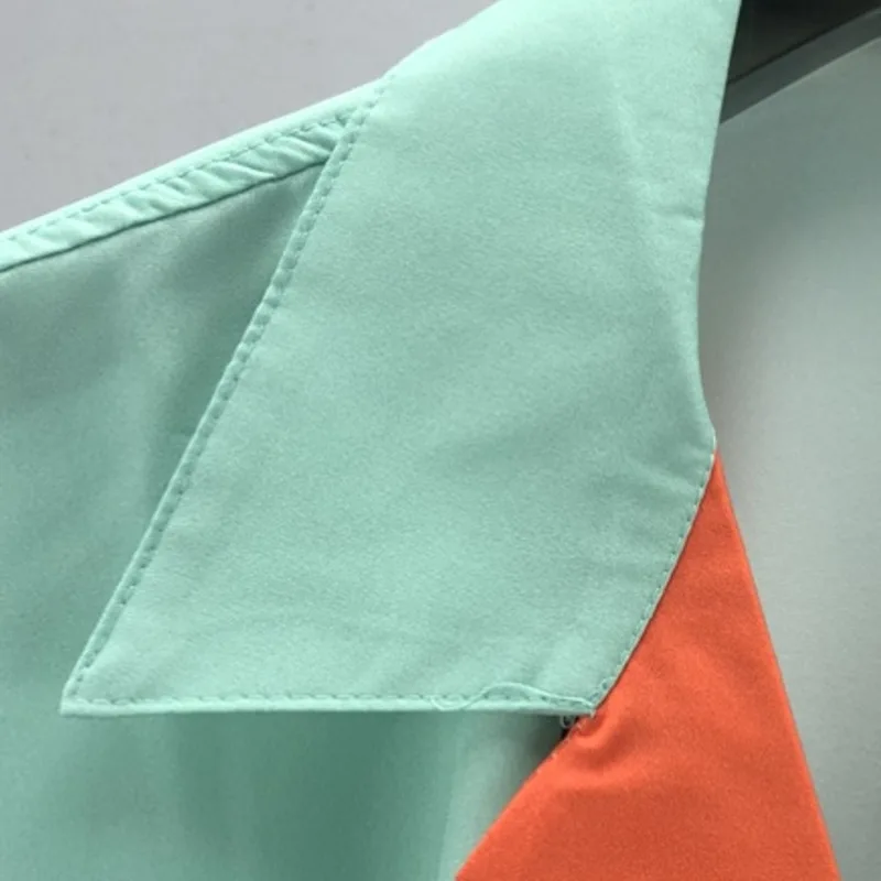 Beach Short Sleeve Set Men Summer Shirt + Short Men Clothing Camiseta Hombre Contrast Color Stitching Print Shirt Suit Casual