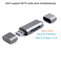 High - Speed USB - C Multi - Format Card Reader for SD and MicroSD Cards (2 in 1 Card Reader)