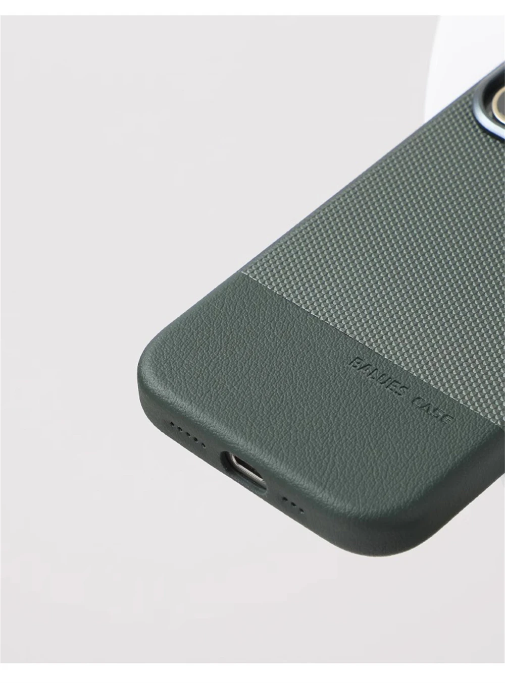 Luxuriöse Business-Hülle mit Farbkontrast und Leder-Magnetstoßfänger für iPhone 18 17 Air 16 15 14 13 Pro Max MagSafe mit Legierungs-Objektivabdeckung – Detail 6