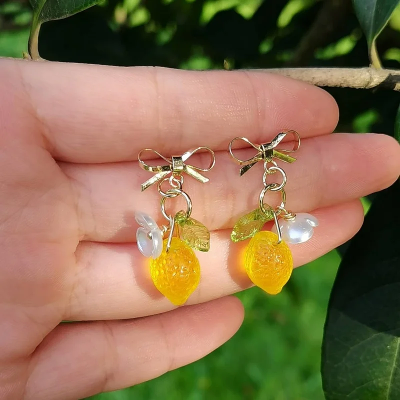 Creative Cute Lemon Drop Earrings 2025 New Fresh Lemon Earrings Holiday Gift For Girls For Summer Vacation 3