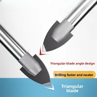 Jeu de forets pour carrelage, alliage, céramique, verre, béton, perceuse manuelle, foret spécial, ouvre-trou triangulaire, diamètre: 3mm-14mm 4