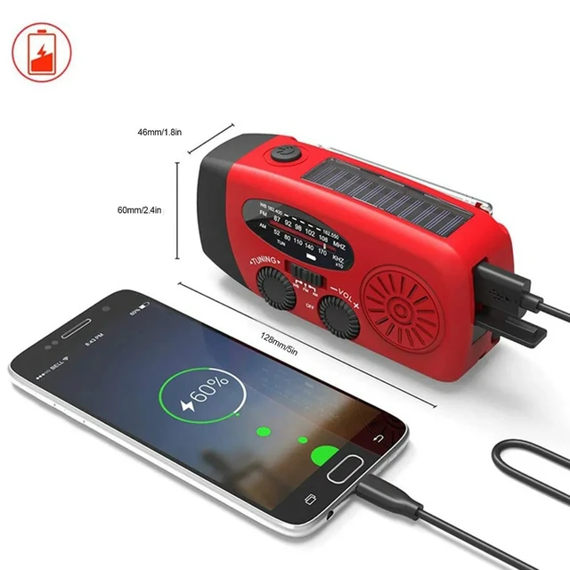 Emergency Solar Hand Crank Radio – FM/AM/NOAA with Power Bank & SOS Flashlight 4