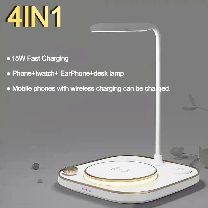 Новая беспроводная зарядная станция 4 в 1 для Iphone samsung xiaomi huawei OPPO с настольными