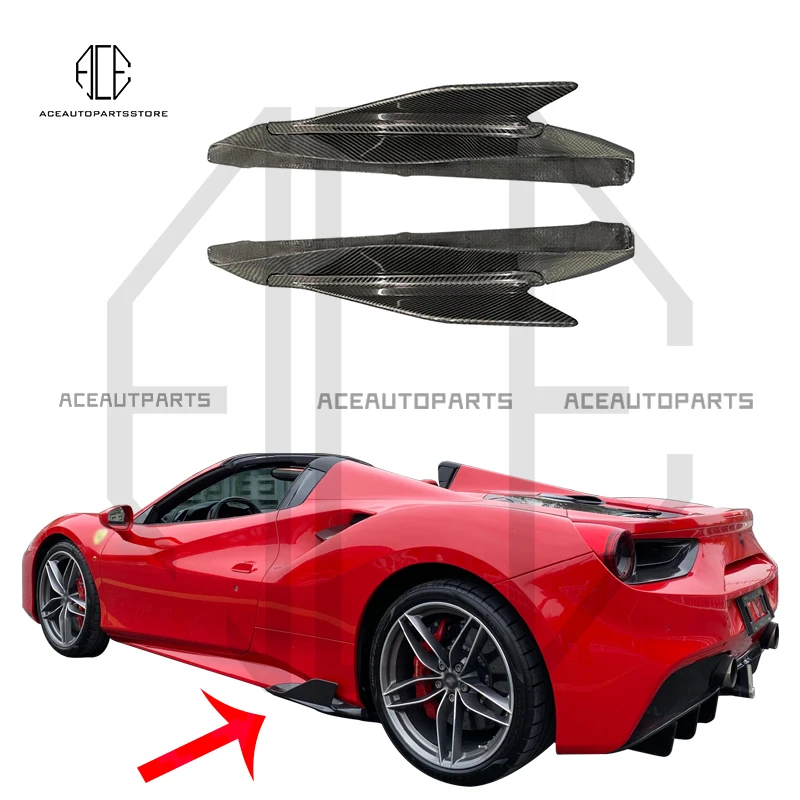 

For Ferrari 488 GTB modification and upgrading capristo small package Dry carbon fiber side skirt 488 carbon fiber side shovel