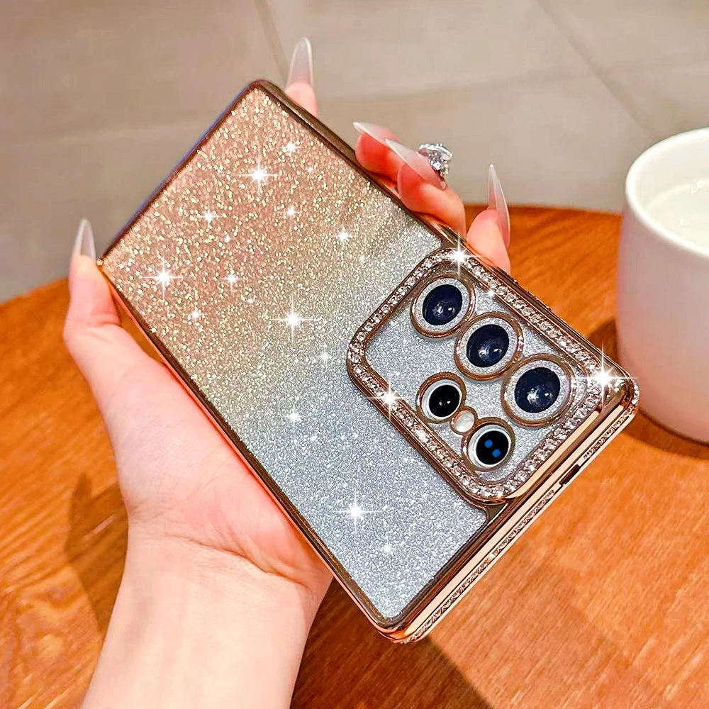 Luxury Electroplated Glitter Gradient Shockproof Phone Case - Soft Silicone Cover