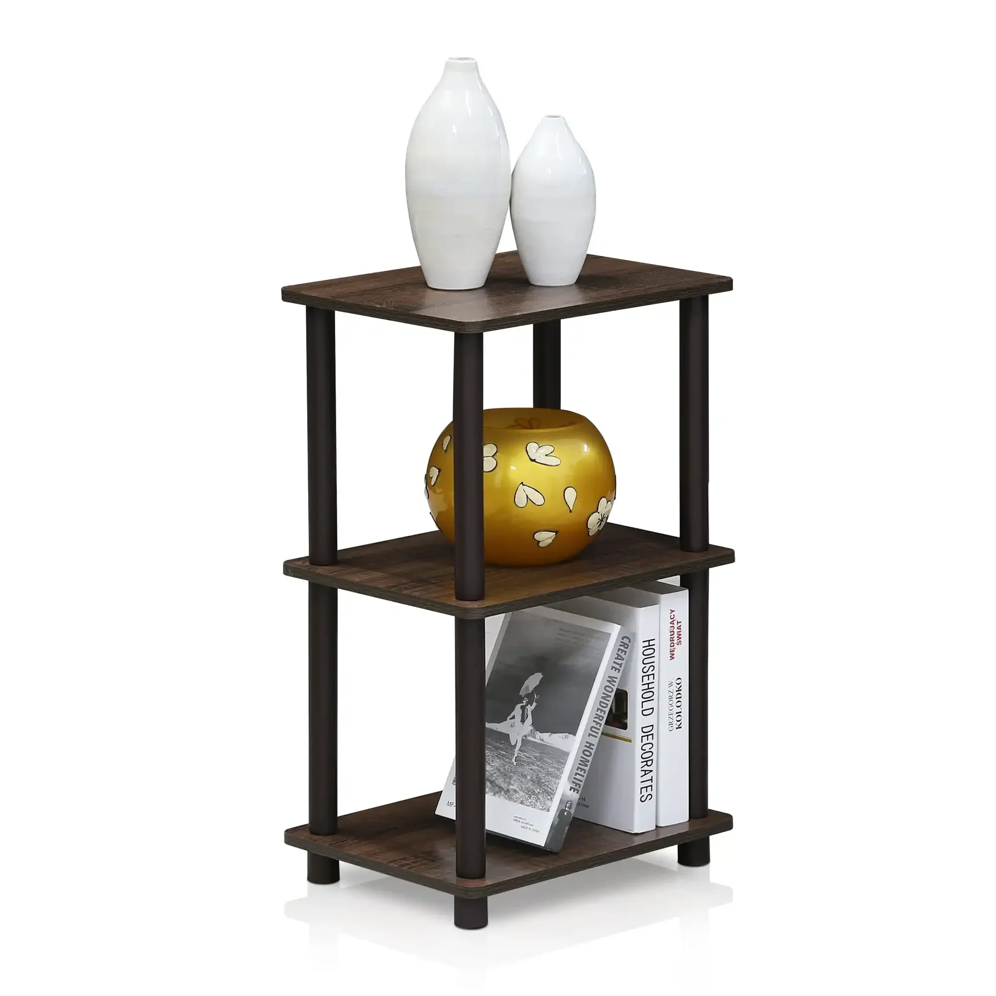 

Space Shelf, Walnut/Brown Living Room Furniture Coffee Tables Small Table Side Table Furniture