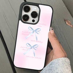 Chic Pink Bow Black Soft Edge Shockproof Phone Case - Acrylic Cover - iphon16 PRO (1)