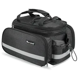 Enhanced Bike Rear Rack Bag - 15-20L Large Capacity Travel Luggage Storage with Trunk Panniers and Shoulder Handbag Functionality (0707209 Black)