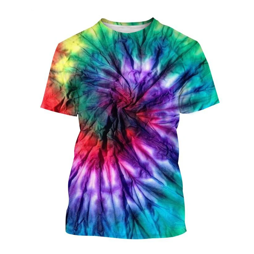 

Men's T-shirt Trendy New Design Colourful Trend Art 3D Printed Oversized Round Neck Tops Loose Casual Simple Style T Shirt