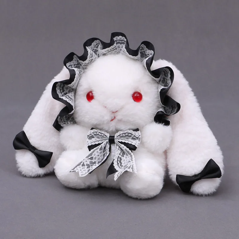 

Lovely Lolita Rabbit Doll Satchel Plush Lace Sweet Mini Zipper Bag With Pearl Shoulder Strap Cosplay Costume Prop Bag For Women