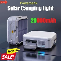 20000mAh Solar Camping Light Power Bank Charging Powerbank External Battery Portable Charger Spare Battery for Iphone Samsung 1