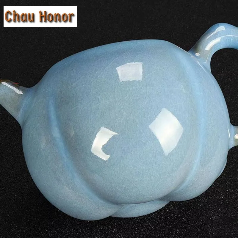 200ml  High-end Kiln Change Ice Cracked Glaze Teapot Famous Handmade Tea Maker Ball Hole Filtration Kettle Kung Fu Teaset Gifts