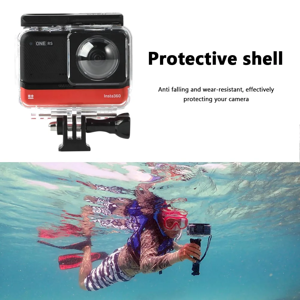 Portable Camera Waterproof Case Anti-drop Protector for Insta360 ONE RS Panoramic Camera Waterproof Box Protective Shell Cover