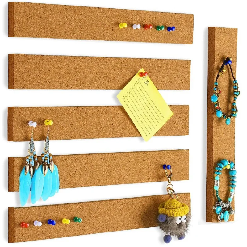 3pcs Cork Board Strips Self Adhesive Small Cork Board for Wall Desk Home Classroom Office for