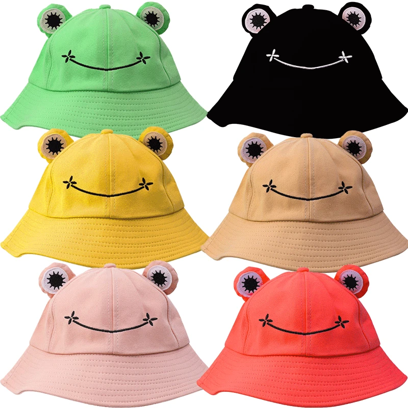 CartoonFrogBucketHatPanamaFishingHatCartoonCuteHatsforWomen